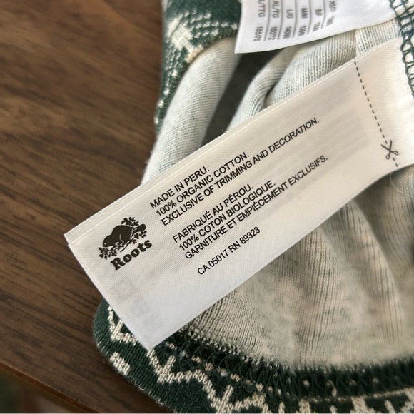 ❤️ Roots kids Green Patterned pyjama thermal top L - Picture 7 of 11